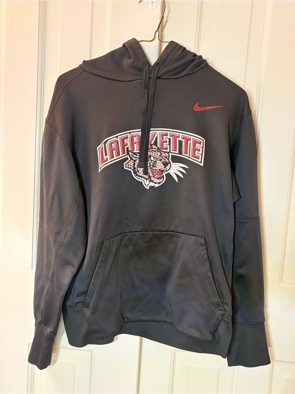Nike Black Lafayette Crewneck Hoodie with Red Logo